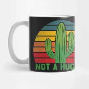 Not A Hugger Funny Vintage Cactus Sarcastic Retro Saguaro Cactus Mug